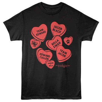 TWILIGHT SINGLE COLOR CANDY HEARTS S T-Shirt in Black