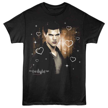 TWILIGHT JACOB FOREST HEARTS S T-Shirt in Black