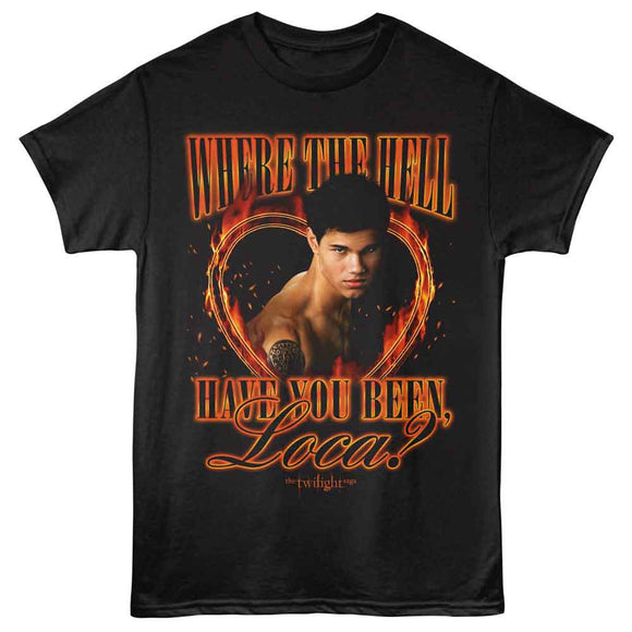 TWILIGHT LOCA FLAMES HEART S T-Shirt in Black