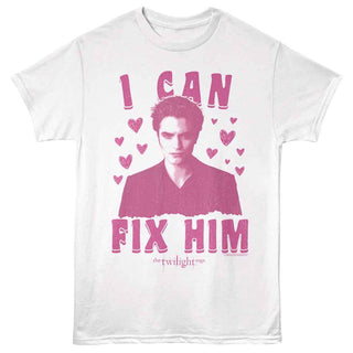 Twilight Twilight Fix Him Sketchy Hearts Adult T-Shirts