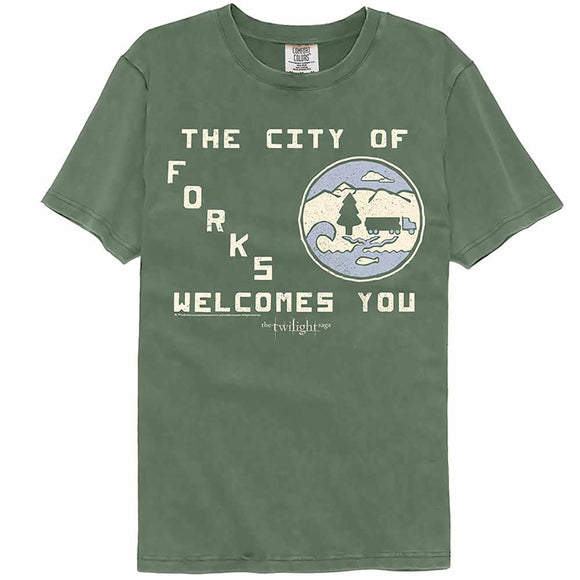 Twilight Forks Welcome Moss Comfort Colors Adult T-Shirt