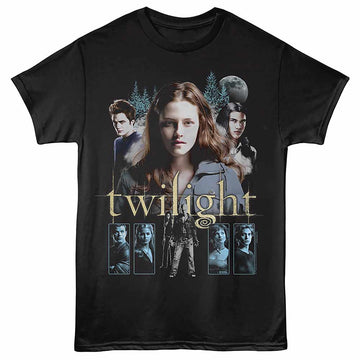 Twilight Trio W Other Characters Black Adult T-Shirt