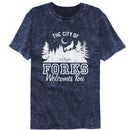 TWILIGHT THE CITY OF FORKS MINERAL WASH S T-Shirt in NAVY