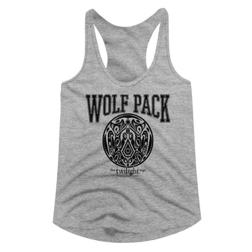 TWILIGHT WOLF PACK VARSITY LADIES SLIMFIT RACERBACK S T-Shirt in GRAY Heather