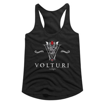TWILIGHT VOLTURI COLLEGIATE LADIES SLIMFIT RACERBACK S T-Shirt in Black