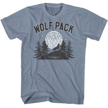 TWILIGHT WOLF PACK MOON S T-Shirt in Indigo Heather
