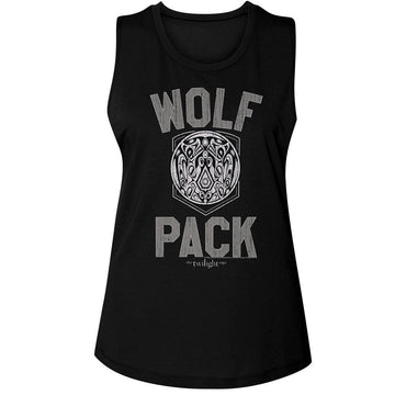 TWILIGHT WOLF PACK LADIES MUSCLE TANK S T-Shirt in Black