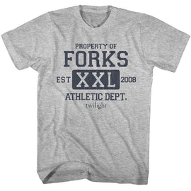TWILIGHT FORKS ATHLETIC DEPT S T-Shirt in GRAY Heather