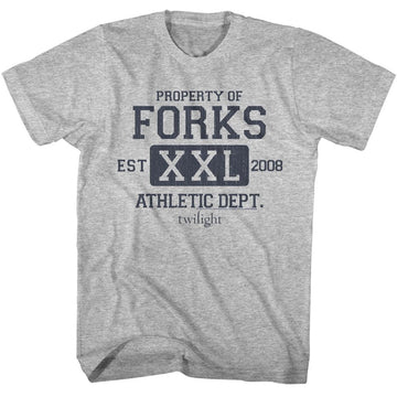 TWILIGHT FORKS ATHLETIC DEPT S T-Shirt in GRAY Heather