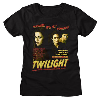 Twilight Twilight Vampires Wolves Romance Ladies T-Shirts