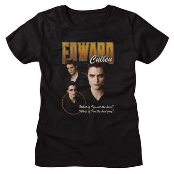 TWILIGHT EDWARD 3 CHARACTER POSE LADIES S T-Shirt in Black