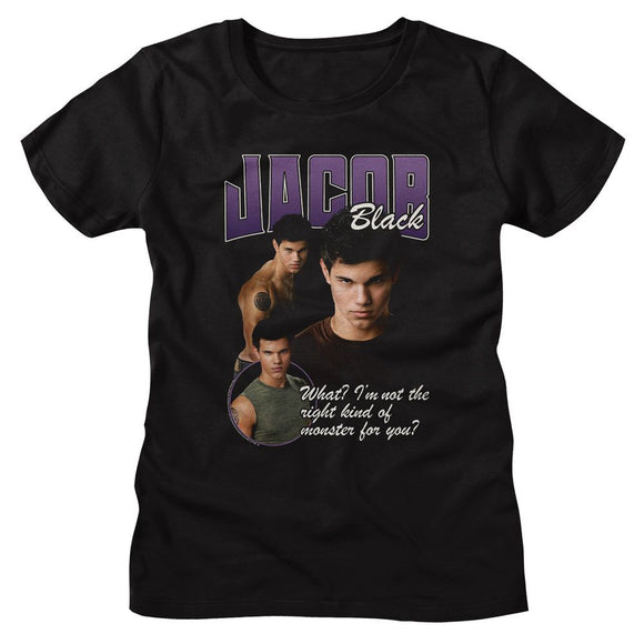 TWILIGHT JACOB RIGHT KIND OF MONSTER LADIES S T-Shirt in Black