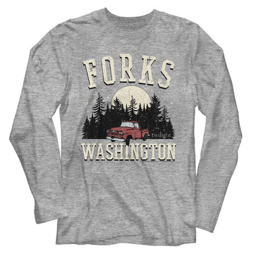 TWILIGHT FORKS TRUCK L/S S T-Shirt in GRAY Heather