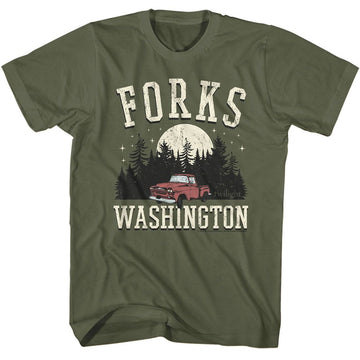 TWILIGHT FORKS TRUCK S T-Shirt in Military Green