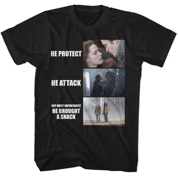TWILIGHT HE PROTECT HE ATTACK S T-Shirt in Black