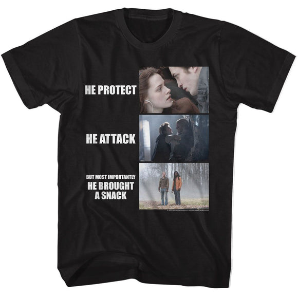 TWILIGHT HE PROTECT HE ATTACK S T-Shirt in Black