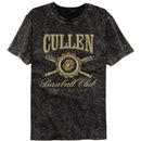 TWILIGHT CULLEN BASEBALL CLUB MINERAL WASH S T-Shirt in Black
