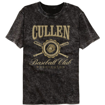 TWILIGHT CULLEN BASEBALL CLUB MINERAL WASH S T-Shirt in Black