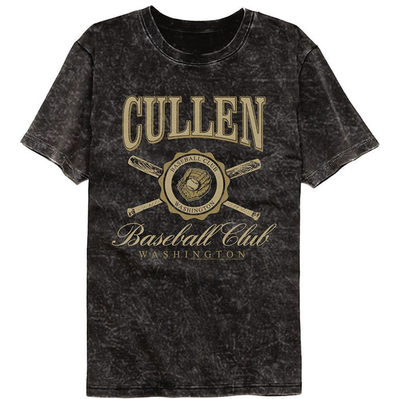 TWILIGHT CULLEN BASEBALL CLUB MINERAL WASH S T-Shirt in Black