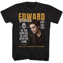 TWILIGHT EDWARD LION FELL IN LOVE S T-Shirt in Black