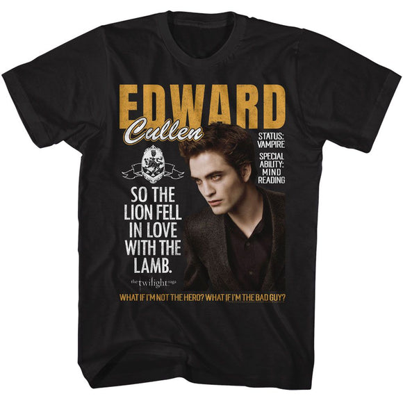 TWILIGHT EDWARD LION FELL IN LOVE S T-Shirt in Black