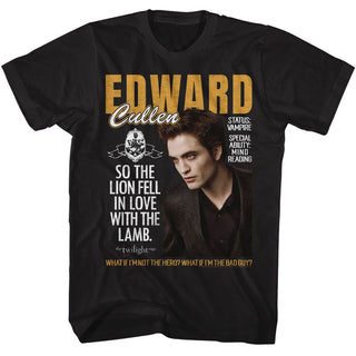 Twilight Twilight Edward Lion Fell In Love Adult T-Shirts