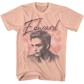 TWILIGHT EDWARD HEARTS S T-Shirt in Peach