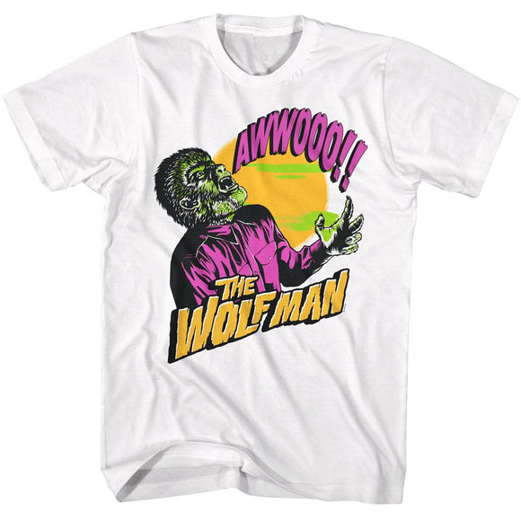 UNIVERSAL MONSTERS WOLFMAN HOWLING S T-Shirt in White