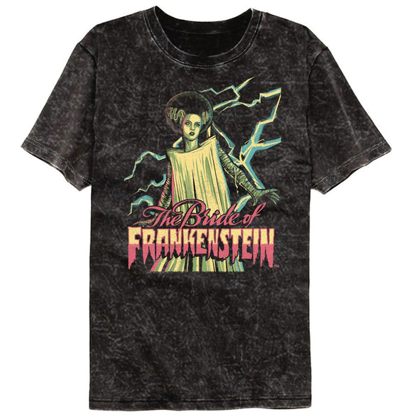 UNIVERSAL MONSTERS BRIGHT BRIDE MINERAL WASH S T-Shirt in Black