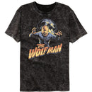 UNIVERSAL MONSTERS MULTITONE WOLFMAN MINERAL WASH S T-Shirt in Black