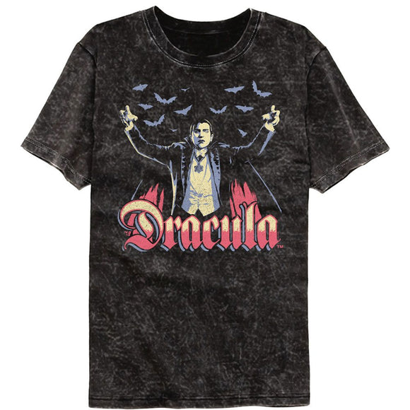 UNIVERSAL MONSTERS MULTITONE DRACULA MINERAL WASH S T-Shirt in Black