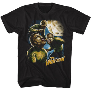 Universal Monsters Universal Monsters Three Wolfman Moon Adult T-Shirts