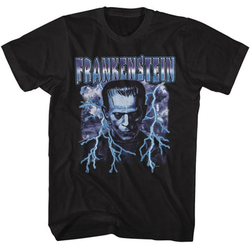 UNIVERSAL MONSTERS FRANKENSTEIN LIGHTNING S T-Shirt in Black