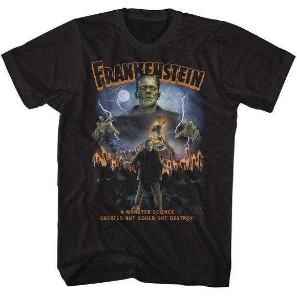 UNIVERSAL MONSTERS FRANKENSTEIN MOB S T-Shirt in Black