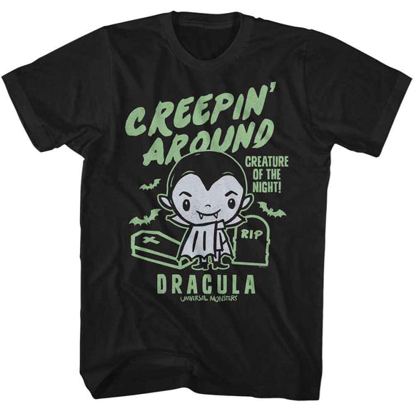 UNIVERSAL MONSTERS CREEPIN AROUND S T-Shirt in Black