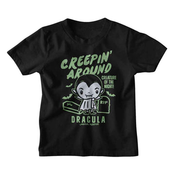 UNIVERSAL MONSTERS CREEPIN AROUND TODDLER 2T T-Shirt in Black