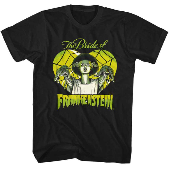 UNIVERSAL MONSTERS BRIDE IN HEART S T-Shirt in Black