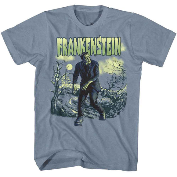 UNIVERSAL MONSTERS TROTTING ALONG S T-Shirt in Indigo Heather