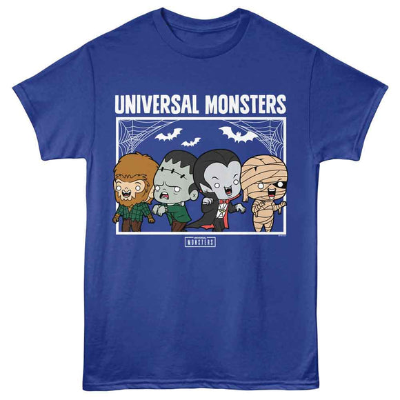 UNIVERSAL MONSTERS CHIBI MONSTERS S T-Shirt in Royal
