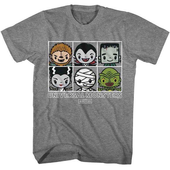 UNIVERSAL MONSTERS SQUARES S T-Shirt in Graphite Heather