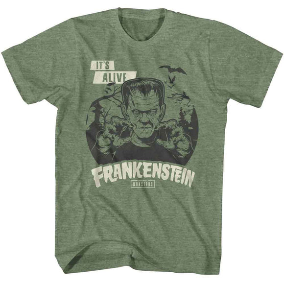 UNIVERSAL MONSTERS ITS ALIVE S T-Shirt in Military Green Heather