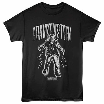 Universal Monsters Frankenstein Spray Paint Black Adult T-Shirt
