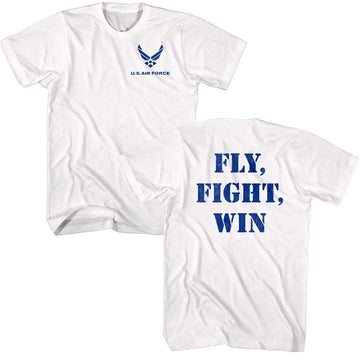 AIR AND SPACE FORCE USAF FLY FIGHT WIN S ***F&B*** T-Shirt in White
