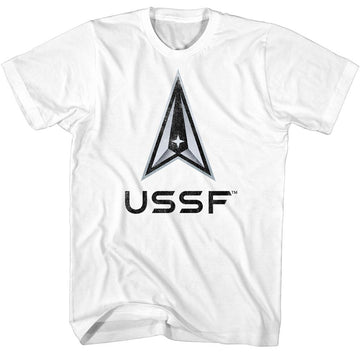 AIR AND SPACE FORCE USAF USSF GRADIENT S T-Shirt in White