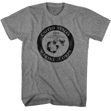 MARINES USMC USMC SIMPLIFIED LOGO DARK S T-Shirt in Graphite Heather