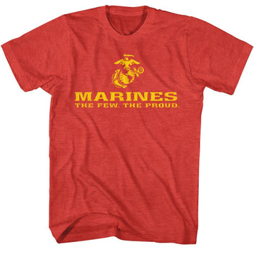 MARINES FEW AND PROUD LOGO BRIGHT S T-Shirt in RED Heather