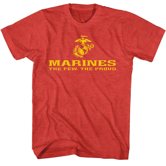 MARINES FEW AND PROUD LOGO BRIGHT S T-Shirt in RED Heather