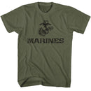 MARINES USMC EAGLE AND GLOBE S T-Shirt in Military Green