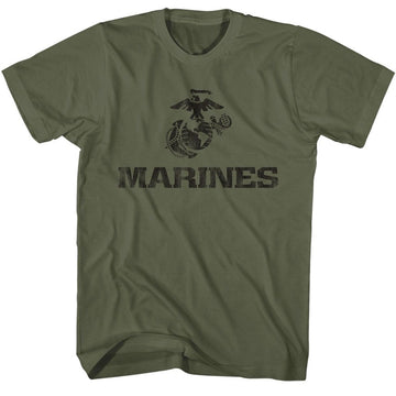 MARINES USMC EAGLE AND GLOBE S T-Shirt in Military Green
