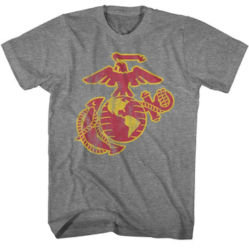 MARINES USMC USMC BRIGHT EAGLE AND GLOBE S T-Shirt in Graphite Heather